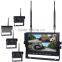 120m Open Transmitting Distance 4 Ways 2.4G Quad Wireless Monitor and Reverse Camera with IR and Audio for Truck