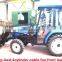 35HP 4wd mini farm tractor with loader and backhoe,4cylinders,8F+2R shift,with Cabin,heater,fan,fork,blade