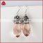 Rose Quartz Pave Diamond New Stylish Jewelry, Wholesale Designer Diamond Earring, Handamde Diamond Gemstone Drop Earring