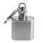 Portable 1oz Mini Stainless Steel Hip Flask Alcohol Bottle Flagon with Keychain