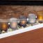 Hot selling frosted glass colored tea cup candle holder