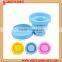 Portable drinking silicone folding cup with lid and string