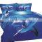 Blue Sea Dolphin Design Cotton Bedsheet Bedding Set 3D                        
                                                Quality Choice