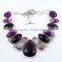Simple !! Amethyst & Stripped Onyx & Rainbow Moonstone 925 Sterling Silver Necklace, Fine Silver Jewelry, Silver Jewelry