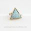 Wholesale fashion turquoise triangle diamond ring