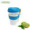 fashionable ceramic tea cup with silicone sleeve and lid
