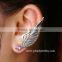Yiwu Factory Wholesale Gems Stud Angel Wing Cuff Earrings