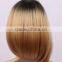 Synthetic ombre bob wig beyonce wig Gradient blakc color ombre blond N399