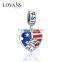 925 Sterling Silver jewelry USA flag charm custom charm manufacturer