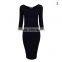 Bandage Women Bodycon Long Sleeve Evening Sexy Party Cocktail Pencil Mini Dress