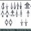 Decorative wrought iron metal spear points