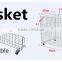 Big metal supermarket wire storage basket with wheels