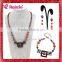 Stainless Steel Lobster Clasp Orange Beaded Necklace Earring Sets