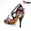 charming flower printed pattern upper shoes for women sexy women dance dress shoes ballroom most flossy high heel dance shoes