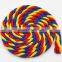5mm lollipop shape twisted cutton rope with rainbow colour