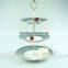 Royal blue gold cake stand ceramic 3 tiers of cake plate/classic cake stand porcelain