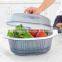 New Design Plastic Double Layer Fruit Vegetable Colander Strainer