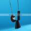 Geometric Moon Sun Necklace Geometric Long Rubber Rectangle Strips Pendant Necklace Geomotric Jewelry