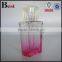 cosmetic perfume flat shoulder 30ml square glass bottle gradual pink silver aluminum pump sprayer bottle glass china suppliers