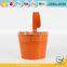 Garden Galvanized and Iron Powder Coating Orange Patio Planters Metal Hanging Pots for Plants