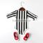 Sweet new born baby gift set black white striped baby romper set