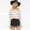 2016 Plain White Casual Long Sleeve With Animal Printing Shirt for Girls