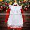 White Pinafore Classic Red Christmas Children Clothing Sets 3 Year Old Girl Dress