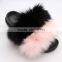 Myfur 2017 Women Fur Lined Plush Slide Slippers Sandles Latest