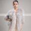 Myfur New Fashion Solid Color Luxury Knitted Raccoon Fur Coat for women