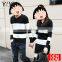 Hot sale winter fall color block jacquard pattern couple knit sweater