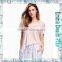 2016 New Design High Quality Fashion Ladies Stylish Heart Neck Thin Cotton T-Shirt