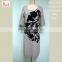 Jacquard big flower sweater 80%Viscose 20%Polyester design for women sweater in the Autumn