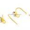 Gold Plated Rhinestone Earwire Hooks with Loop 18x12mm