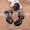 Resin & Shell Mosaic Dome Seals Cabochon Oval Black