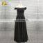 Wholesale Off Shoulder Low Back Appliques Chiffon Black Long Sex Prom Dress