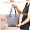 Linen Material Handle Women Lunch Cooler Bag Shopping Cooler Bag