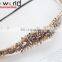 Chinese Handmade Fancy Wedding Pearl Rhinestone Wide Lace Headband for Women