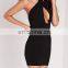 Sexy Hot Night Grils Party Slinky Corss Neck Bodycon Halter Neck Mini Dress(1007)
