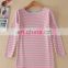 top grade lady 3/4 sleeves blouse design/lady stripe shirt