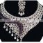 Latest Most Charming Purple Color Silver Plated Kundan Zerconic Necklace Earrings Tikka