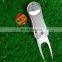 China Factory wholesale magnetic golf switchblade divot repair tools / pitch forks