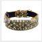 Mushroom Rivet Pet Leather Collar Leather Leash Training Dog Rope Pet Neck Chain Pet Supplies