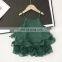 Dark Green Gallus Chiffon Ruffle 2pcs Beautiful Baby Girl Boutique Suit