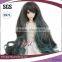 fashion beautiful mixed color extra long bjd wigs