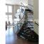 China Gold Supplier Modern Stainless Steel Arc Stairs Floating Glass Arc Staircase With Handrail Designs