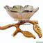 silver round bowl with handle