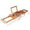 Expandable Bamboo Bathtub Caddy Tray Bath Tub Tray for Bath with iPad Book and Wine Glass Holder