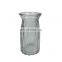 New Design Wholesale Nordic Stripe Modern Wedding Home Decor Decorative Tabletop Creative Round Clear Grey Glass Pot Flower Vase