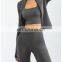 Nude feeling  2/3PCS Yoga Set Womens Yoga Outfit Gym Fitness Suit Active Wear Workout Sports Halter Bra Set Zip Jacket Yoga Wear