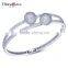 Alibaba Express Wholesale Double Ball Pave Setting CZ Fashion Bangle for Women